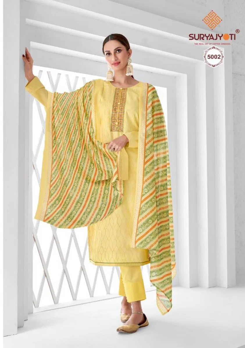 Nushrat Vol 5 By Suryajyoti Jam Stain Dress Material Catalog
